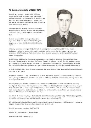 A preview of a PDF biography for Ianuziello, Dominic